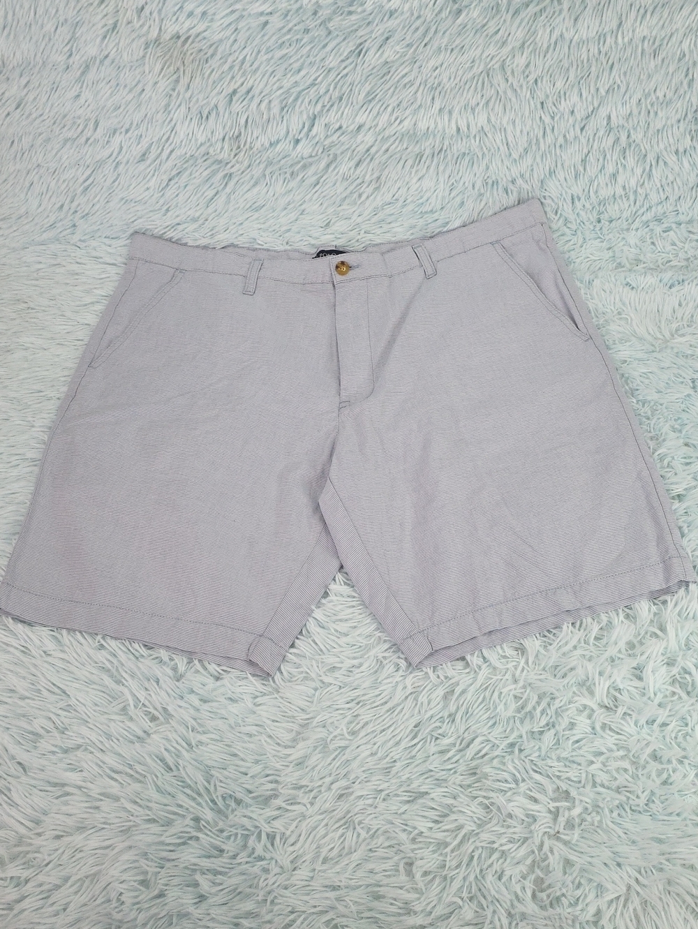 U.S. Polo Assn. Light Blue White Pinstripe Flat Front Men's Shorts Size 42